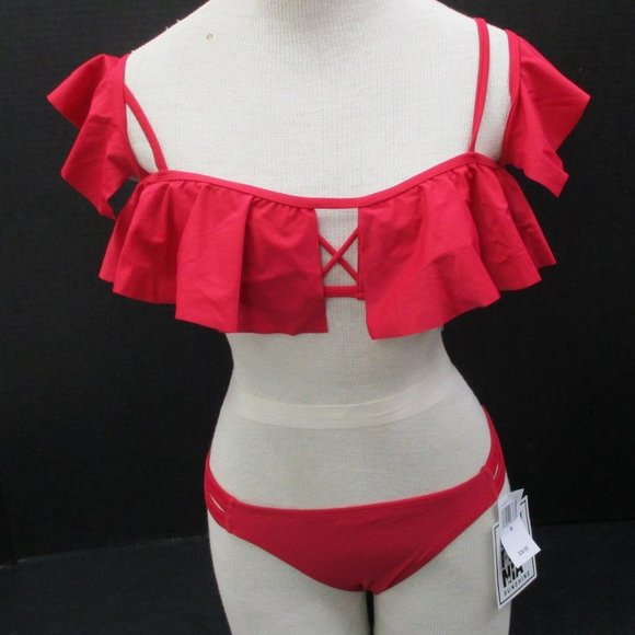 California Sunshine Red Ruffle Bikini - Picture 6 of 9